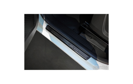 Black stainless steel door sill suitable for Renault Kangoo III Furgon 2021- - 'Special Edition' - 4-piece