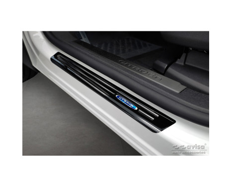 Black stainless steel door sills suitable for Citroën C5 Aircross 2018- 'Hybrid' - 4-piece