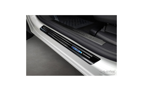 Black stainless steel door sills suitable for Citroën C5 Aircross 2018- 'Hybrid' - 4-piece
