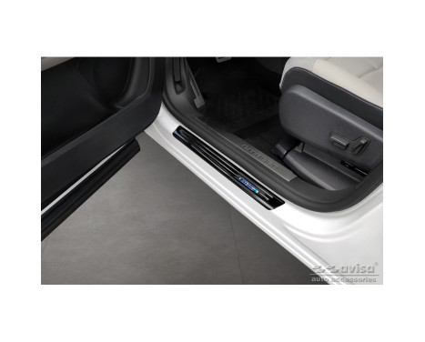 Black stainless steel door sills suitable for Citroën C5 Aircross 2018- 'Hybrid' - 4-piece, Image 2