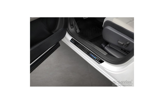 Black stainless steel door sills suitable for Citroën C5 Aircross 2018- 'Hybrid' - 4-piece, Image 2
