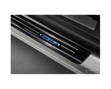 Black stainless steel door sills suitable for Citroën C5 Aircross 2018- 'Hybrid' - 4-piece, Image 3
