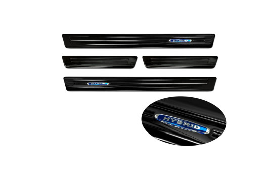 Black stainless steel door sills suitable for Citroën C5 Aircross 2018- 'Hybrid' - 4-piece, Image 5