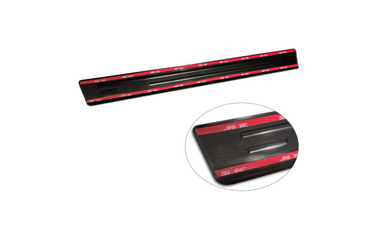 Black stainless steel door sills suitable for Citroën C5 Aircross 2018- 'Hybrid' - 4-piece, Image 6