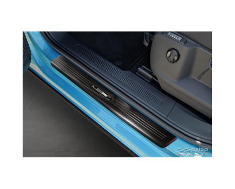 Black stainless steel door sills suitable for Ford Tourneo Connect III 2022- 'Exclusive Edition' - 2-piece