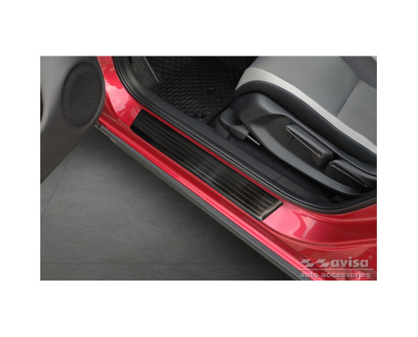 Black stainless steel Door sills suitable for Honda Jazz Crosstar 2020- 'Lines' - 4-piece