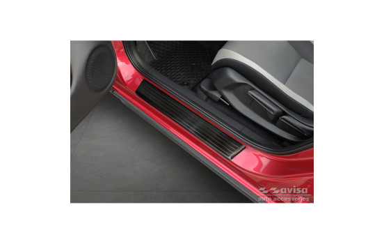Black stainless steel Door sills suitable for Honda Jazz Crosstar 2020- 'Lines' - 4-piece