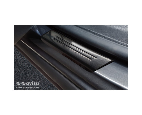 Black stainless steel door sills suitable for Opel Zafira 2012-2019 - 'Special Edition' - 4-piece, Image 3