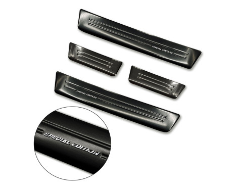 Black stainless steel door sills suitable for Opel Zafira 2012-2019 - 'Special Edition' - 4-piece, Image 4