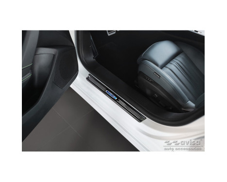 Black stainless steel door sills suitable for Peugeot 308 III 2021- 'Hybrid' - 4-piece, Image 2