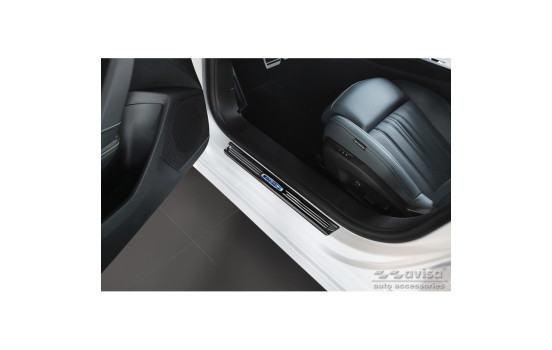 Black stainless steel door sills suitable for Peugeot 308 III 2021- 'Hybrid' - 4-piece, Image 2