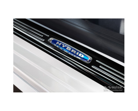 Black stainless steel door sills suitable for Peugeot 308 III 2021- 'Hybrid' - 4-piece, Image 3