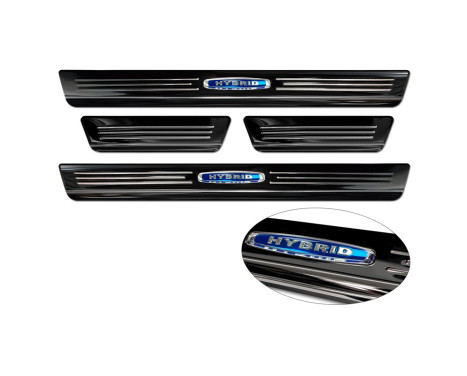 Black stainless steel door sills suitable for Peugeot 308 III 2021- 'Hybrid' - 4-piece, Image 5