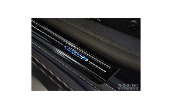 Black stainless steel door sills suitable for Peugeot 508 II Sedan 2019- 'Hybrid' - 4-piece, Image 3