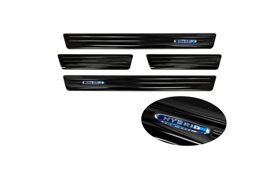 Black stainless steel door sills suitable for Peugeot 508 II Sedan 2019- 'Hybrid' - 4-piece, Image 5