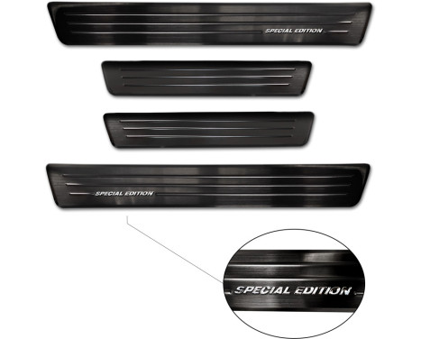 Black stainless steel door sills suitable for Renault Zoe FL 2019- 'Special Edition' - 4-piece, Image 5