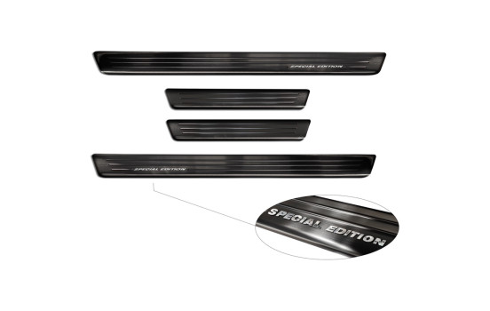 Black stainless steel door sills suitable for Skoda Enyaq iV 2020- - 'Special Edition' - 4-piece, Image 5
