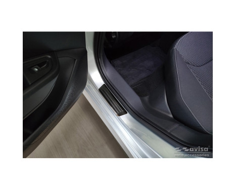 Black stainless steel door sills suitable for Skoda Fabia IV Hatchback 2021- 'Special Edition' - 4-piece, Image 4