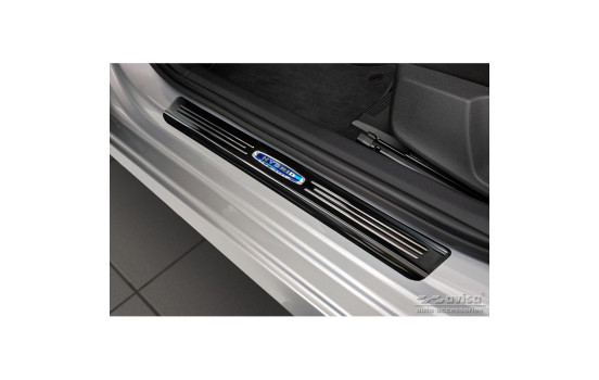 Black stainless steel door sills suitable for Skoda Octavia IV Sedan/Combi 2020- 'Hybrid' - 4-piece