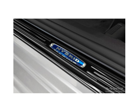 Black stainless steel door sills suitable for Skoda Octavia IV Sedan/Combi 2020- 'Hybrid' - 4-piece, Image 2