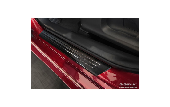 Black stainless steel door sills suitable for Toyota Yaris 2020- - 'Special Edition' - 4-piece