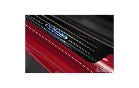 Black stainless steel door sills suitable for Toyota Yaris IV Hatchback 2020- 'Hybrid' - 4-piece, Image 3