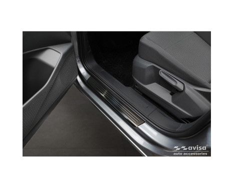 Black stainless steel door sills suitable for Volkswagen Caddy V 2020 - 2-piece