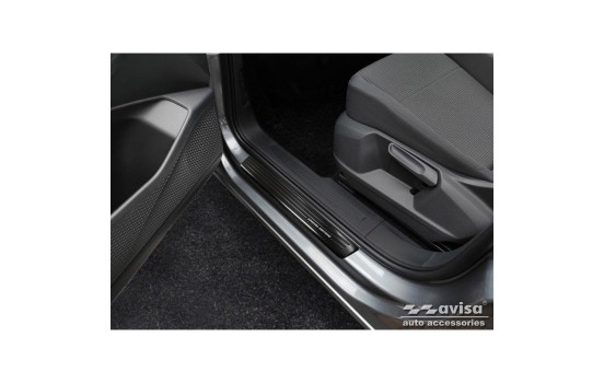 Black stainless steel door sills suitable for Volkswagen Caddy V 2020- - 'Special Edition' - 2-piece, Image 2