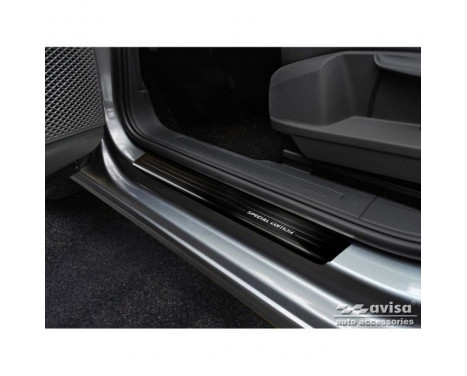 Black stainless steel door sills suitable for Volkswagen Caddy V 2020- - 'Special Edition' - 2-piece