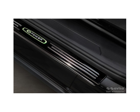 Black stainless steel door sills suitable for Volkswagen ID.4 2020- 'E-Power' - 4-piece