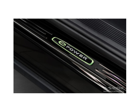 Black stainless steel door sills suitable for Volkswagen ID.4 2020- 'E-Power' - 4-piece, Image 3