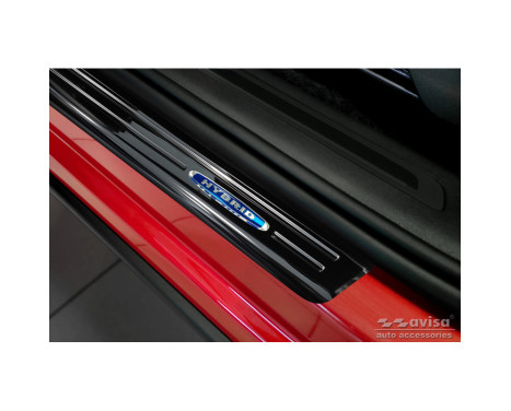 Black stainless steel door sills suitable for Volkswagen Tiguan II 2016-2020 & FL 2020- 'Hybrid' - 4-piece, Image 3