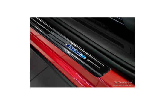 Black stainless steel door sills suitable for Volkswagen Tiguan II 2016-2020 & FL 2020- 'Hybrid' - 4-piece, Image 3