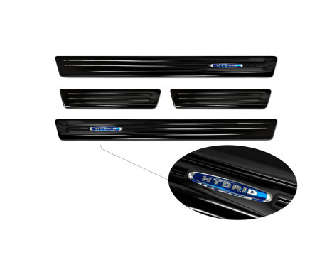 Black stainless steel door sills suitable for Volkswagen Tiguan II 2016-2020 & FL 2020- 'Hybrid' - 4-piece, Image 5