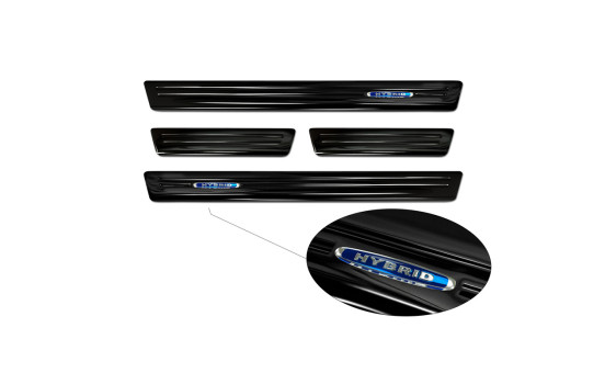Black stainless steel door sills suitable for Volkswagen Tiguan II 2016-2020 & FL 2020- 'Hybrid' - 4-piece, Image 5