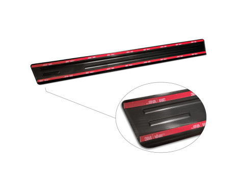 Black stainless steel door sills suitable for Volkswagen Tiguan II 2016-2020 & FL 2020- 'Hybrid' - 4-piece, Image 6