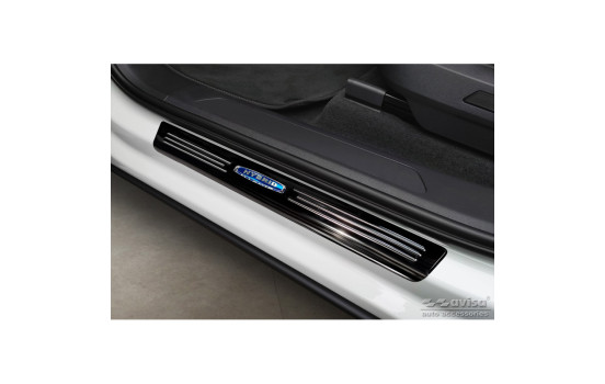 Black stainless steel door sills suitable for Volkswagen Touareg III 2018- 'Hybrid' - 4-piece