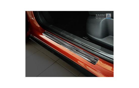Black stainless steel door sills Volkswagen T-Roc 2017- - 'Sportline' - 4-piece