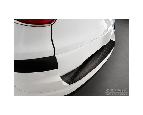 Black Stainless Steel Rear Bumper Protector suitable for Fiat 500L Facelift 2017- 'Ribs'