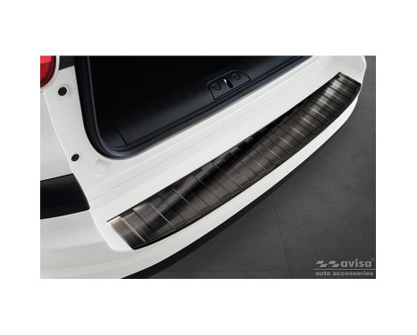 Black Stainless Steel Rear Bumper Protector suitable for Fiat 500L Facelift 2017- 'Ribs', Image 2