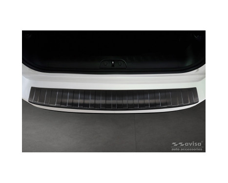 Black Stainless Steel Rear Bumper Protector suitable for Fiat 500L Facelift 2017- 'Ribs', Image 3