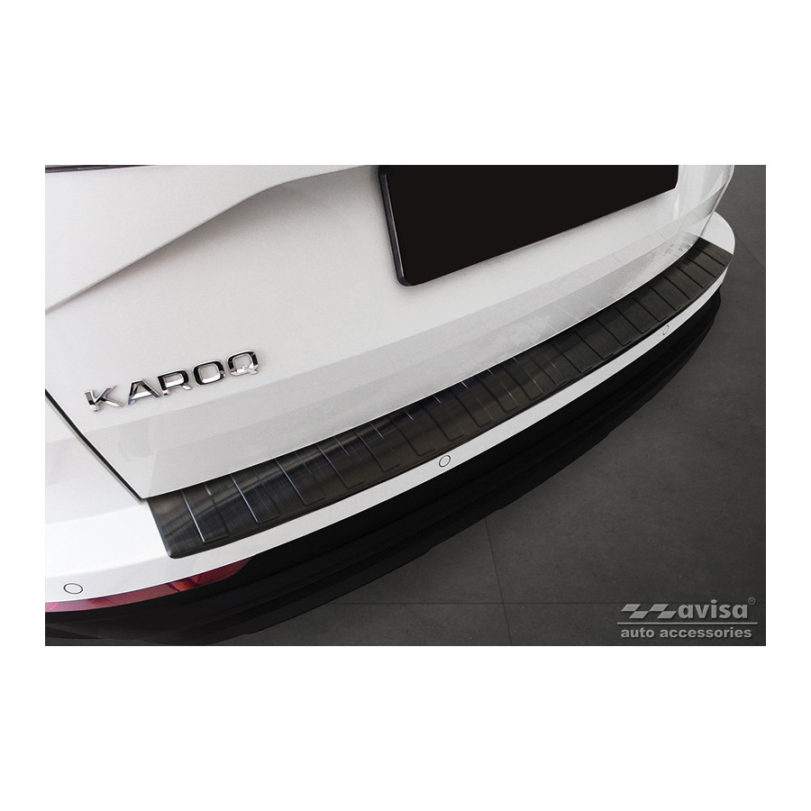 Black Stainless Steel Rear Bumper Protector suitable for Skoda