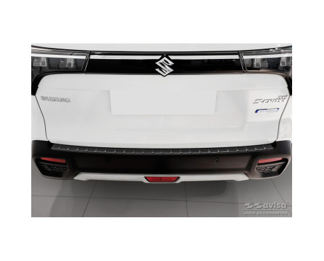 Black Stainless Steel Rear Bumper Protector suitable for Suzuki S-Cross II 2022- 'Ribs', Image 2