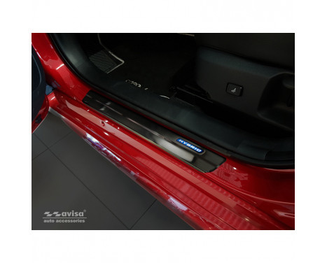 Stainless Steel Door Sill Black Toyota Corolla XII Sedan/Hatchback/Touring Sports 5-door 'Hybrid' 2019- 4-d