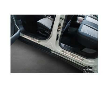 Stainless Steel Door Sill Moldings Fits Ford Tourneo Courier II 2023- 'Lines' - 4-Piece