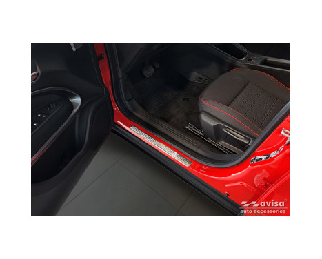 Stainless steel door sill moldings suitable for Fiat 600(e) (365_) 2023- 'Lines' - 4-piece