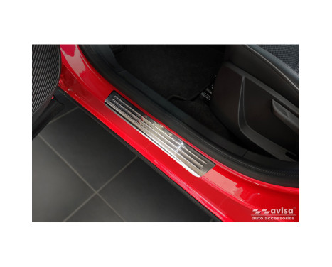 Stainless steel door sill moldings suitable for Renault Arkana 2020- 'Lines' - 4-piece