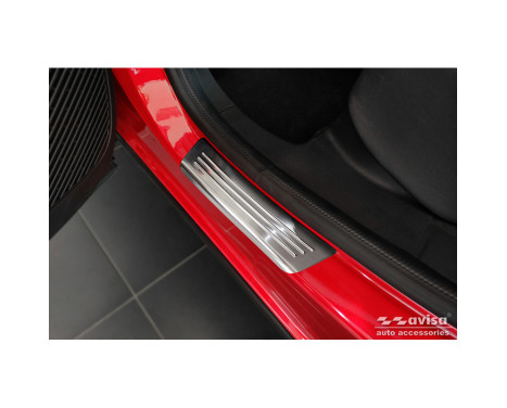 Stainless steel door sill moldings suitable for Renault Arkana 2020- 'Lines' - 4-piece, Image 2