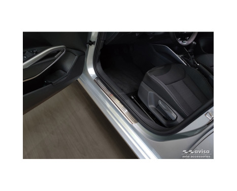 Stainless steel door sill moldings suitable for Skoda Fabia IV Hatchback 2021- 'Lines' - 4-piece