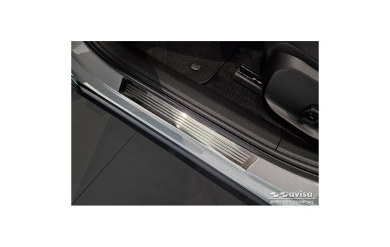 Stainless steel door sill moldings suitable for Volvo EX30 2023- - 'Lines' - 4-piece, Image 2